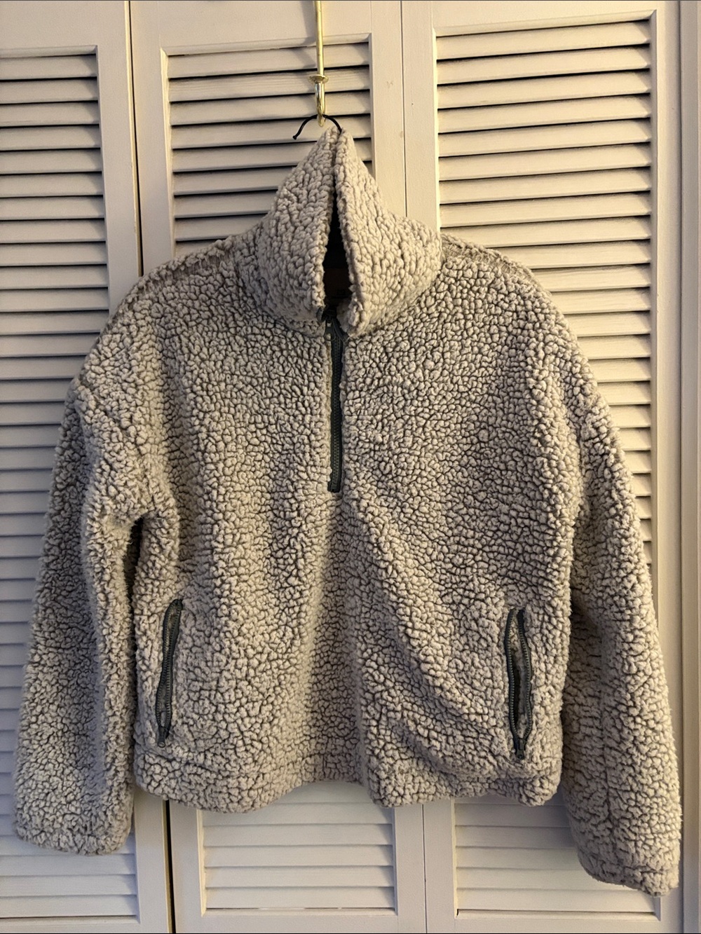 Thread & Supply Cream Sherpa Quarter-Zip Pullover